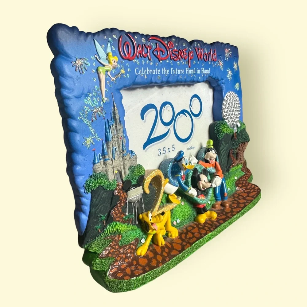 Vintage Walt Disney World Picture Frame 2000 Celebrate the Future Hand in Hand